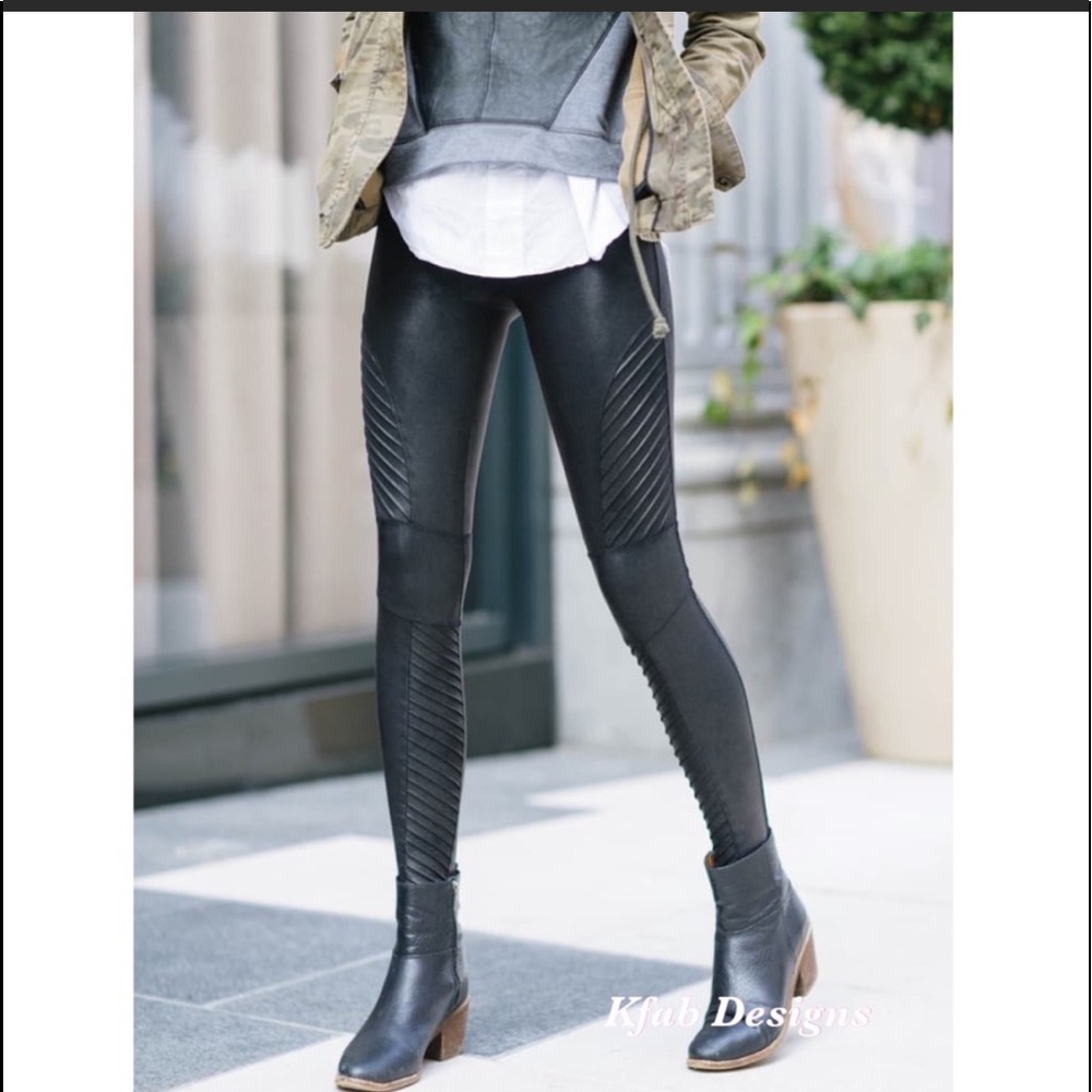 Spanx Faux Leather Moto Leggings